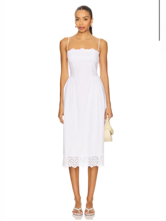 Stone Cold Fox Dresses & Skirts - NWT White Lace-Trim Midi Dress